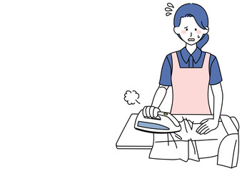 上手にアイロンがけができない女性
