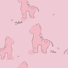 Zebra seamless pattern. Graphic design for kids with animals.