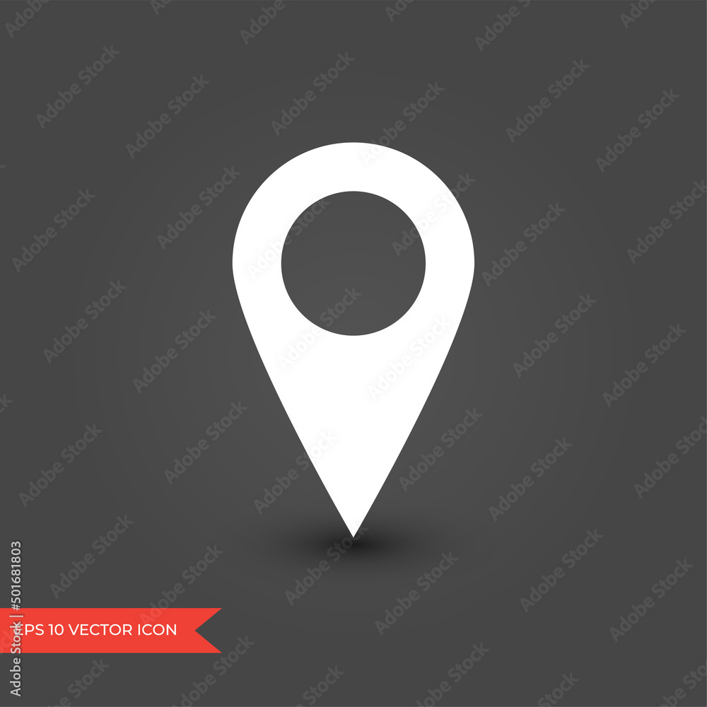 Poster location pin icon. gps pointer marker pictogram. black marker symbol