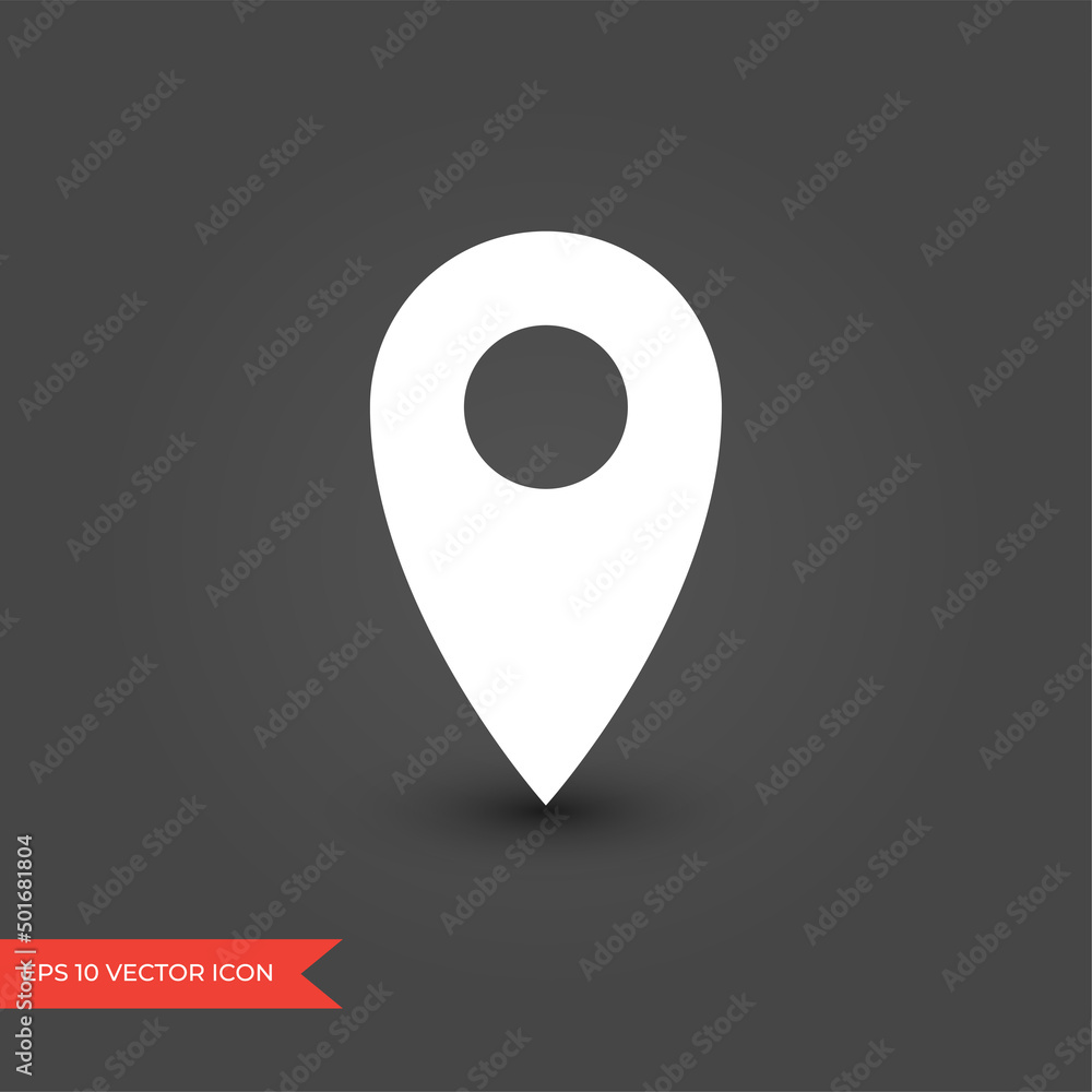 Poster location pin icon. map pointer. black marker symbol
