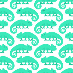 Chameleon pattern seamless. cartoon Reptile background. Baby fabric texture