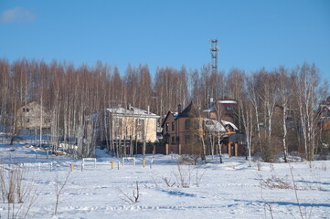 Cottage settlement in the Moscow region, Russia