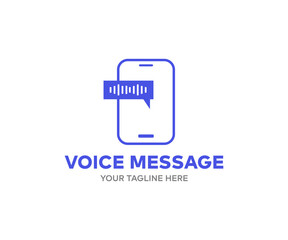 Set voice messages, smartphone  with sound wave logo design. Voice audio message vector smartphone app interface design, flat wave flat soundwave set, waveform speech collection vector design.