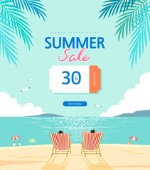 summer shopping event illustration. Banner  © 기원 이