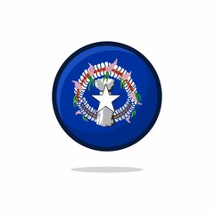 Northern Mariana Islands Flag Icon. Northern Mariana Islands Flag flat style isolated on a white background - stock vector.