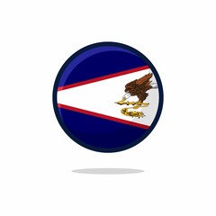 Obraz premium American Samoa Flag Icon. American Samoa Flag flat style isolated on a white background - stock vector.
