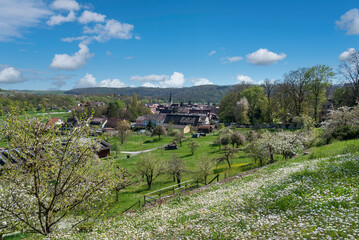 Village view of Muhlhausen on the Enz from the Enzfelsen vineyard path