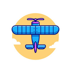 Vintage Plane Cartoon Vector Icon Illustration. Air Transportation Icon Concept Isolated Premium Vector. Flat Cartoon Style © catalyststuff