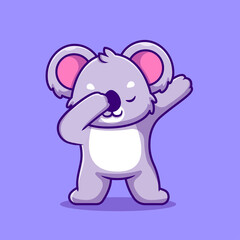 Cute Koala Dabbing Cartoon Vector Icon Illustration. Animal Nature Icon Concept Isolated Premium Vector. Flat Cartoon Style © catalyststuff