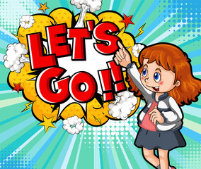 Abbreviation and facial expression retro comic banner design