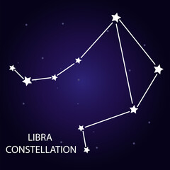 Obraz na płótnie Canvas The constellation Libra with stars. Vector illustration.