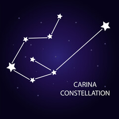 Obraz na płótnie Canvas The constellation of Carina with bright stars. Vector illustration.