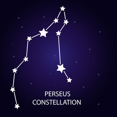 Obraz na płótnie Canvas The constellation of Perseus with bright stars. Vector illustration.