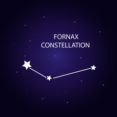 Fototapeta na wymiar The constellation of Fornax with bright stars. Vector illustration.