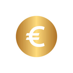 Euro coin icon with gold gradient