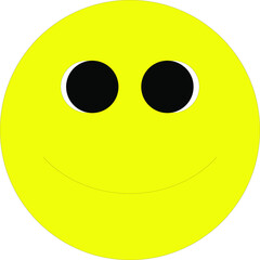 Fototapeta premium Yellow happy face with smile. Good smiley face yellow color is changed to an evil red and dead. Dangers of artificial intelligence, glitch effect