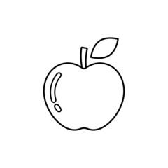 Apple. Ripe fruit illustration. Vector icon isolated on white background.