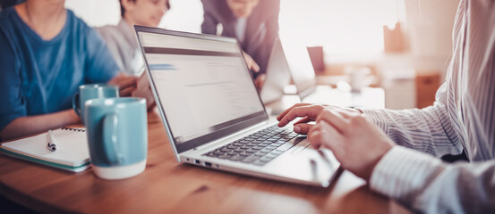 Group of young people working in the office