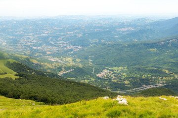 Obraz premium Il panorama dalla Madonnina a Prati di Tivo sul Gran Sasso