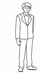 Obraz premium man in wedding suit line art style 