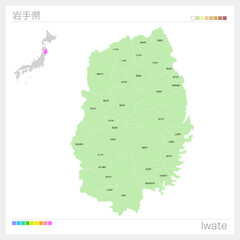 岩手県の地図・Iwate Map