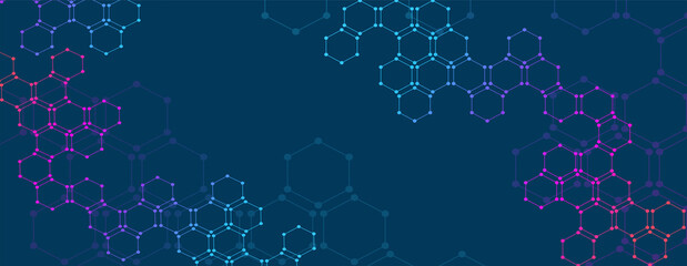 Molecular structure. Biotechnology presentation template vector background