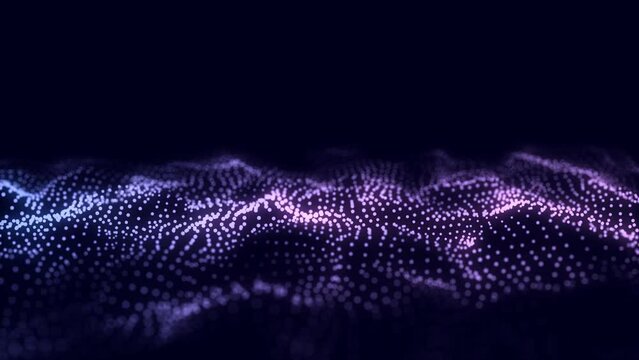 Abstract wave background with dots moving in space. Technology illustration. Futuristic modern dynamic wave. 3d rendering.