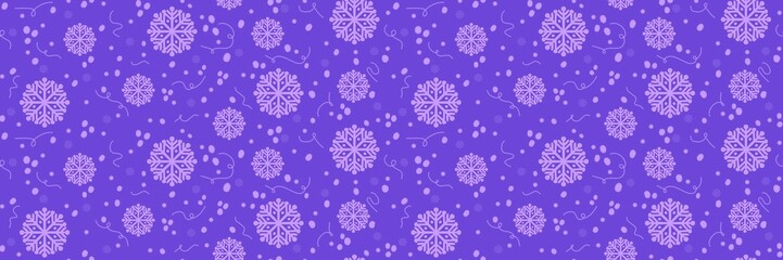 Seamless pattern with snowflakes on blue background for packaging and fabrics