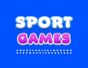 Obraz premium Vector colorful Poster Sport Games. Bright creative Font. Modern Alphabet Letters and Numbers