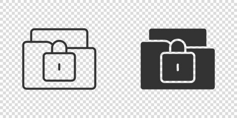 Files folder permission icon in flat style. Document access vector illustration on isolated background. Secret archive sign business concept.