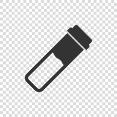 Blood in test tube icon in flat style. Laboratory flask vector illustration on isolated background. Liquid in beaker sign business concept.