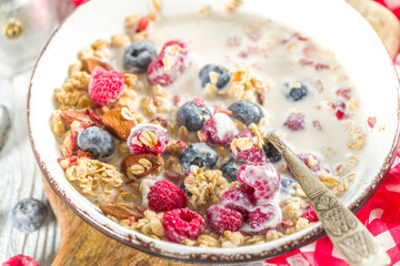 Granola flakes breakfast