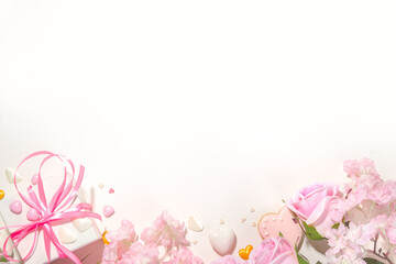 Spring holiday background with flowers