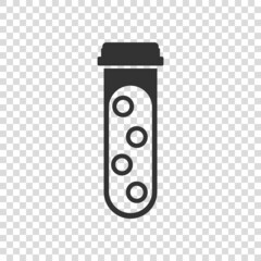 Blood test tube icon in flat style. Hematology vector illustration on isolated background. Laboratory flask sign business concept.