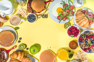 Various breakfast food set