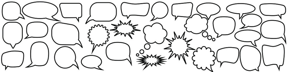 Speech bubbles icon vector set. message icon vector set. chat symbol or logo.