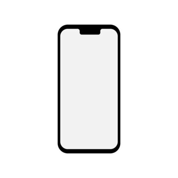 Screen of modern mobile phone on white background. Vector illustration.