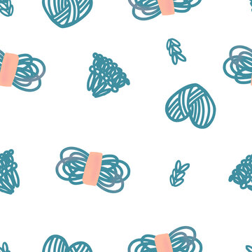 Seamless pattern, crochet and knitting, can be used for textile printing, fabric, wallpaper, digital paper, backround, in scrapbooking projects, handmade