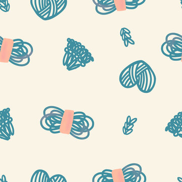 Seamless pattern, crochet and knitting, can be used for textile printing, fabric, wallpaper, digital paper, backround, in scrapbooking projects, handmade