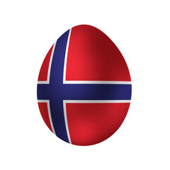 Obraz premium New life symbol. Clip art in colors of national flag. Egg on white background. Norway