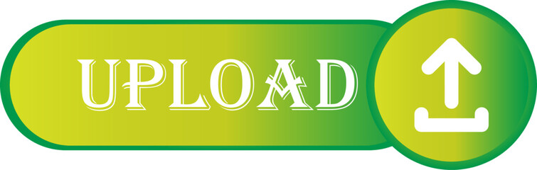 Round upload icon, vector button for websites and internet applications, music, video and data	