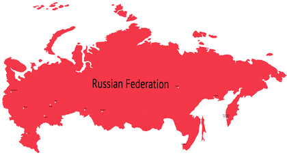 Vector map of Russia. map of the Russian Federation.	