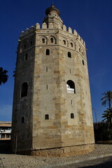 Fototapeta na wymiar Sevilla, Torre del Oro and Guadalquivir river