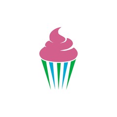 Color cupcake icon isolated on white background