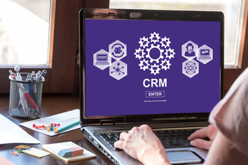 Crm concept on a laptop screen