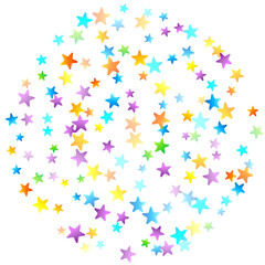 Rainbow Festive Confetti. Carnival Star Falling.