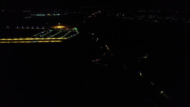 Great Night Flight Aerial view of Kala Shah Kako Punjab Pakistan