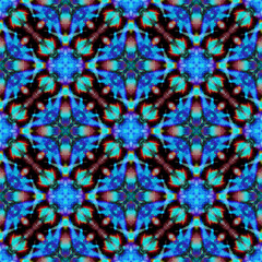 Medallion Traditional Surface. Blue, Cyan, Indigo