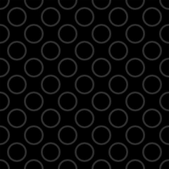 Tile vector pattern with grey dots on black background for seamless decoration wallpaper