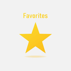 Obraz premium Star favorites vector icon in trendy gradient style isolated on gray background. Social media icon. Vector EPS 10
